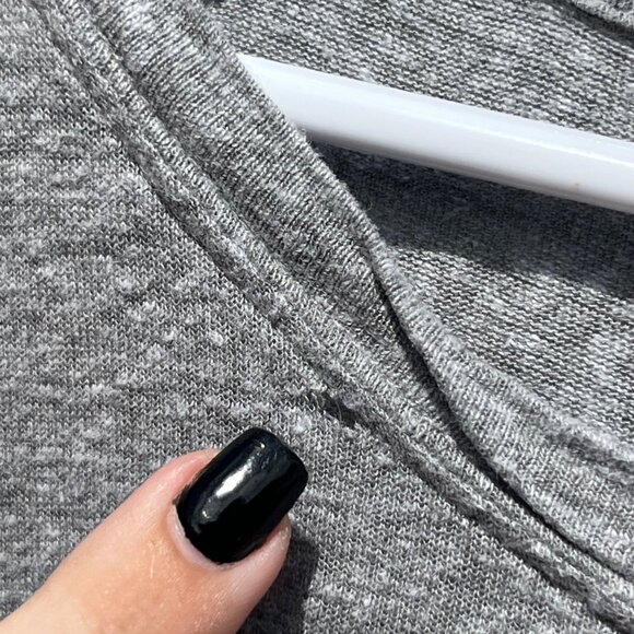 We The Free People Weekend Linen Blend Relaxed Fit Crop T Shirt in Grey Size M - Picture 6 of 9